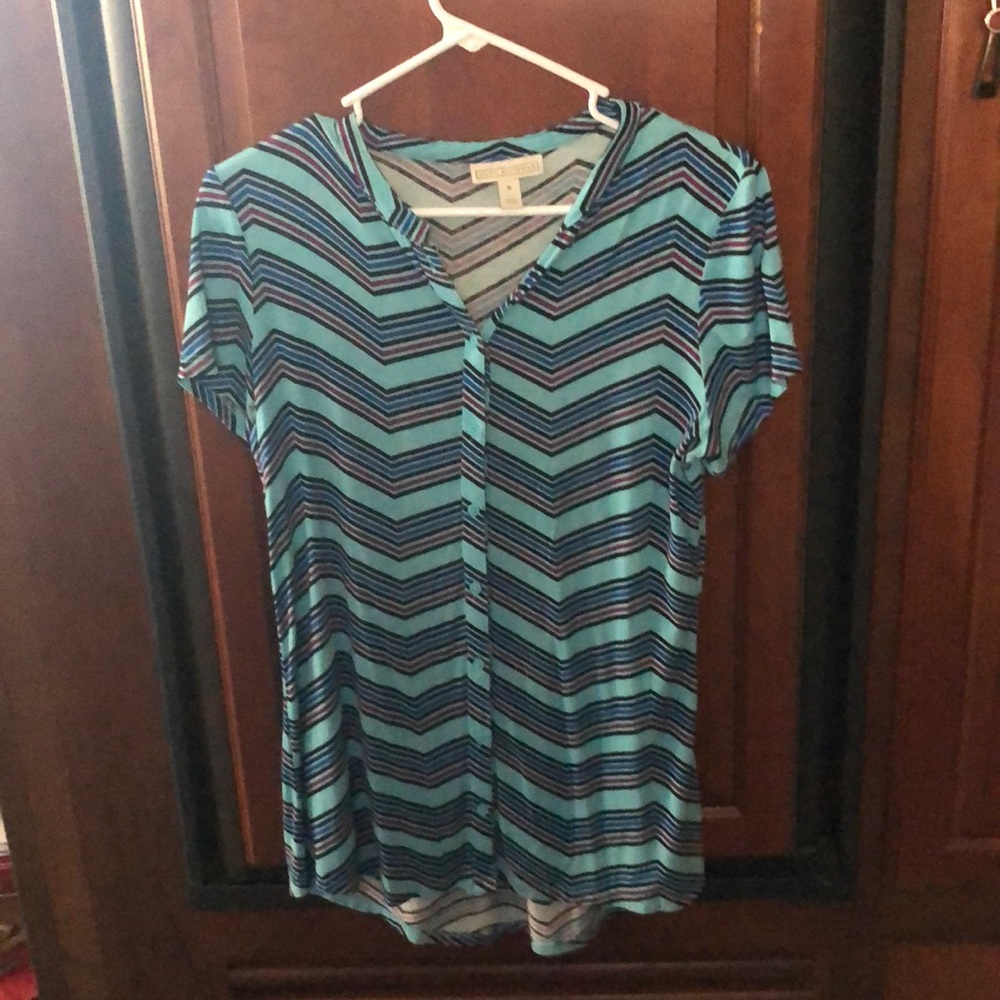 Blue short sleeve blouse